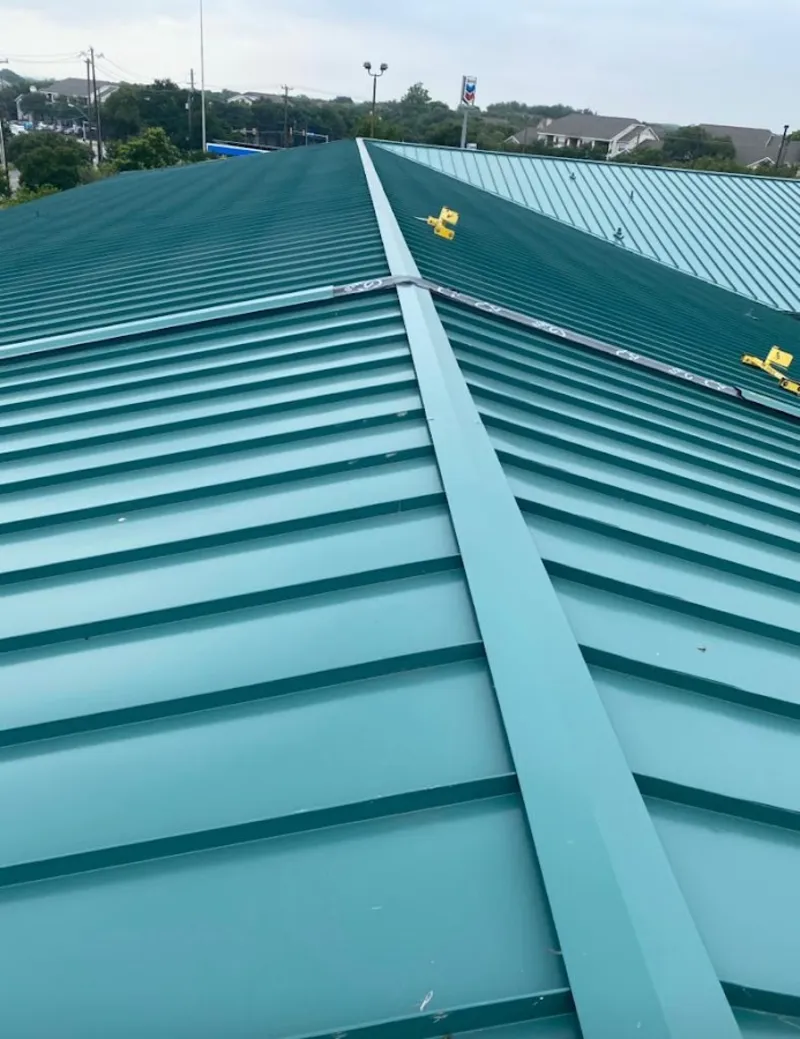 Green commercial metal roof ridge and valley for Metal Roof Repair in Marinette